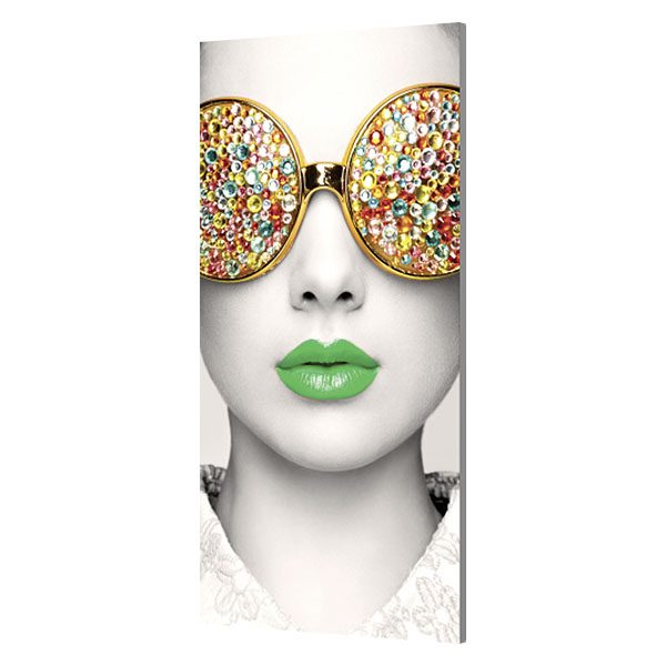 Vector Frame Edge Rectangular 01 Fabric Poster Display Side View