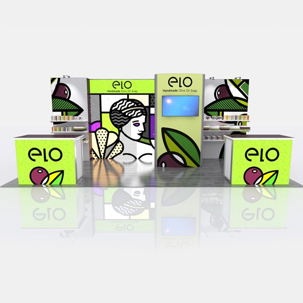 retail elo 20ft modular display system front