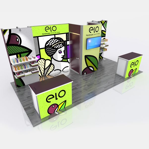 retail elo 20ft modular display system left