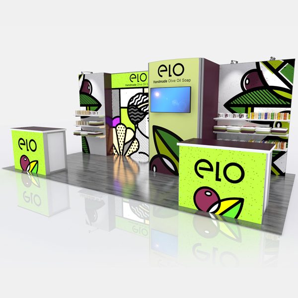 retail elo 20ft modular display system right