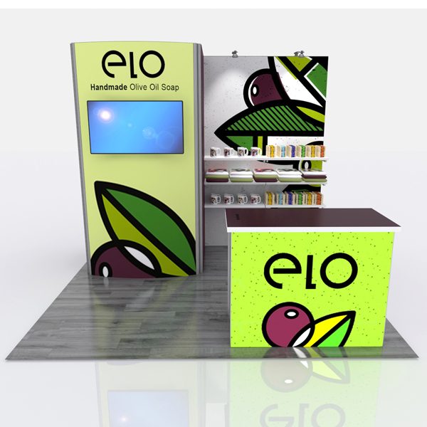 retail elo curved modular display system front