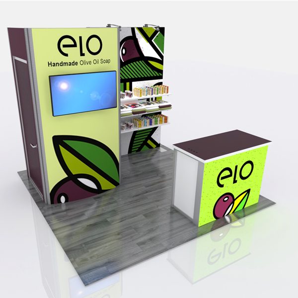 retail elo curved modular display system left