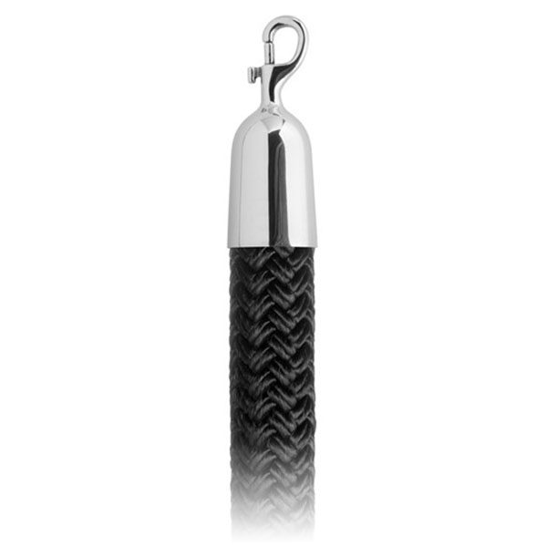 Braided Rayon Swag Black Rope Polished Stainless Hook