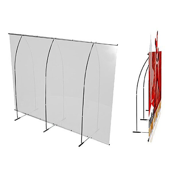 PUNTO Banner Stand 10FT Backwall Display Back And Side View