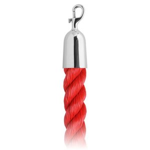 Twisted Poly Red Rope And Polished Stainless Hook