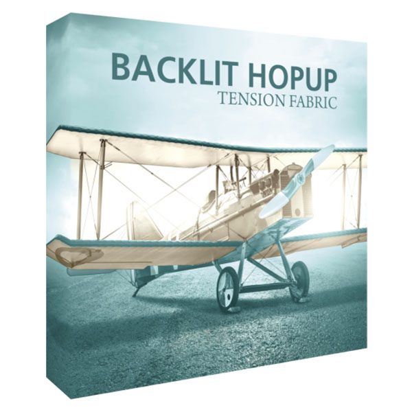 5' Backlit Hop Up Tabletop Tension Fabric Display Close View