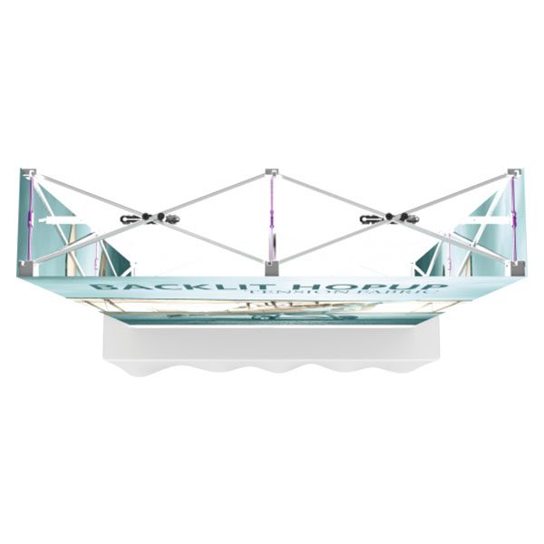 5' Backlit Hop Up Tabletop Tension Fabric Display Top View With Table