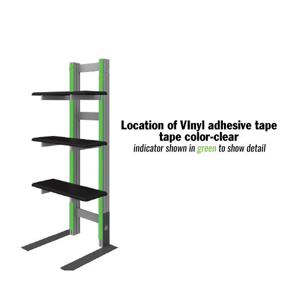 Freestanding Shelf Kiosk Display Vinyl Adhesive Location