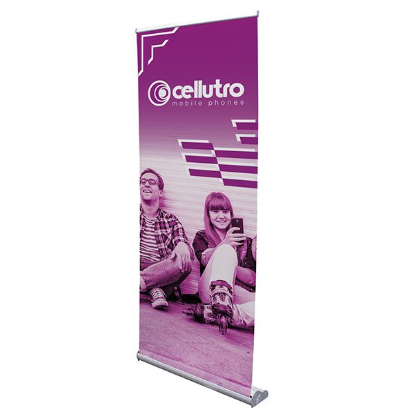 33.5" Stratus Retractor Banner Stand Kit No-Curl Hybrid Media