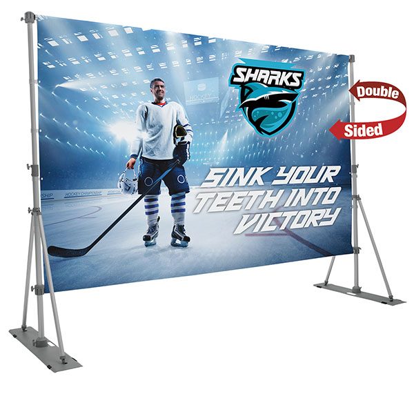 Headliner Display Kit Outdoor Banner Stand With Double Sided Graphics