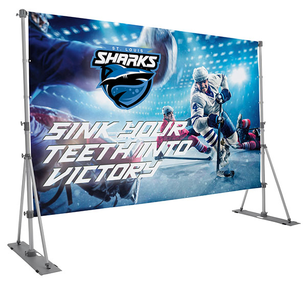 Headliner Display Kit Outdoor Banner Stand with single sided graphic