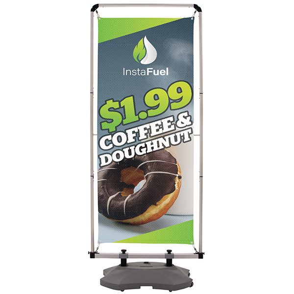 Outdoor FrameWorx Flex Kit Outdoor Banner Stand Front View