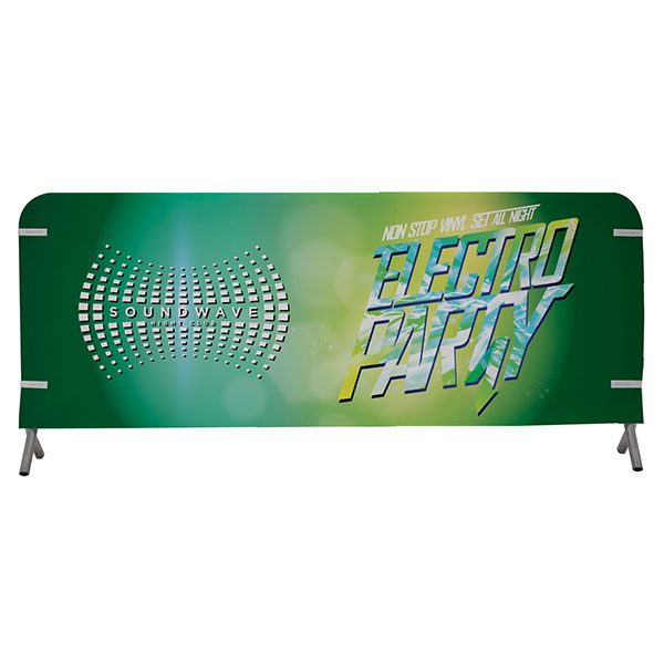 8' Full Color Vinyl Barricade Covers Crowd Control Displays Front View