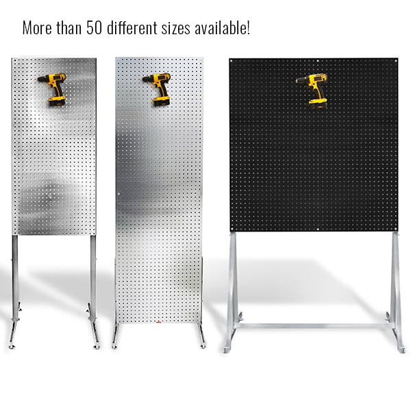 Freestanding On The Ground and Off The Ground PegBoard Merchandiser Displays, Different Sizes and Colors
