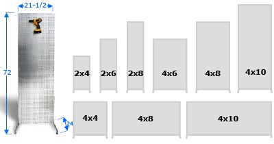 Freestanding On The Ground PegBoard Merchandiser Displays, Different Sizes