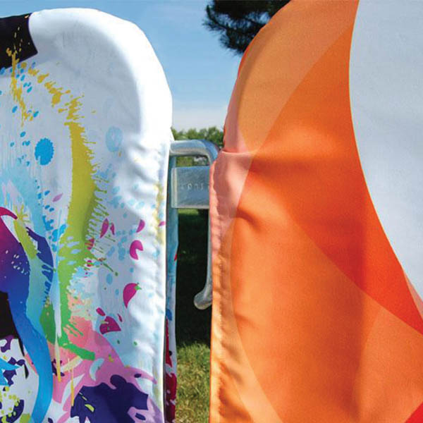 Full Color Barricade Covers Crowd Control Outdoor Displays Attached Close View