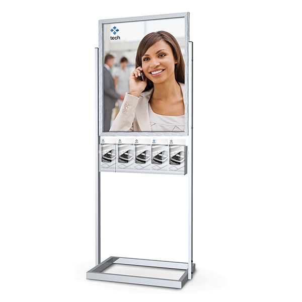 Free Standing Literature Display Stands with Frame Single Sided Silver –  Displays Outlet – Online Display Signs Retailer