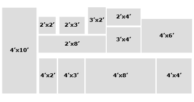 PegBoard Table Top Merchandiser Displays Different Sizes