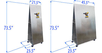 PegBoard ToolCart MX Merchandiser Displays Different Sizes