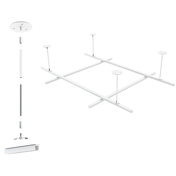 Universal Ceiling Tracks Suspended Rod Kit Hanging Displays