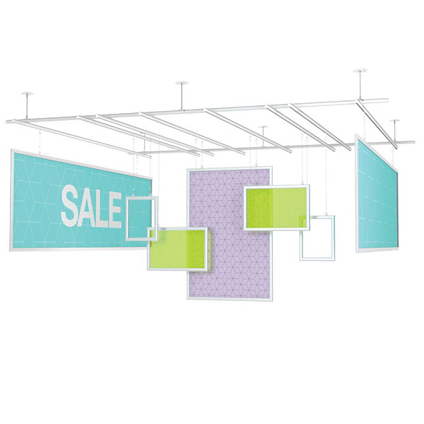 Universal Ceiling Tracks Suspended Rod Kits Hanging Displays