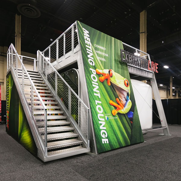 XDEK Custom Freestanding Exhibit Deck Customized With Graphics