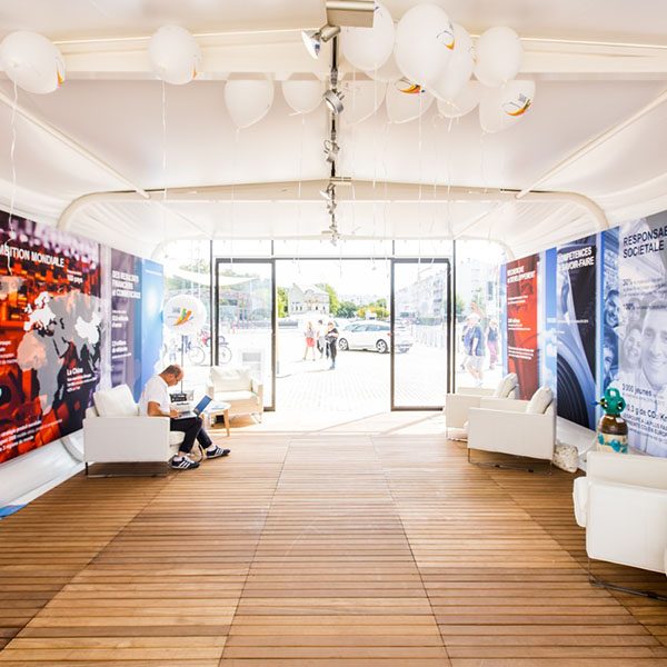 XPO Custom Exhibit Room Outdoor Display Fully Branded Customized Interior