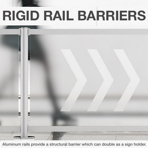 Curved Beltrac Rigid Rail Queue Stanchion Barriers