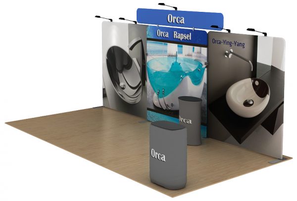 Orca 20’ Curved Tension Fabric WaveLine Media Kit