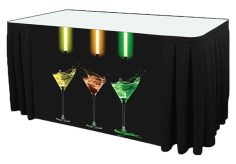Poly Poplin Digital Printed Box Pleat Table Skirt