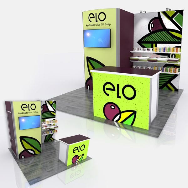 Retail ELO 10'x10' Curved Modular Display System GK-1013