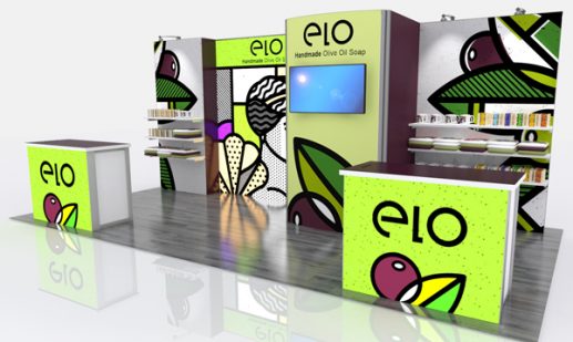 Retail ELO 10'x10' Curved Modular Display System GK-1013