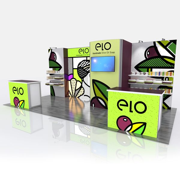 Retail ELO 10'x10' Curved Modular Display System GK-1013