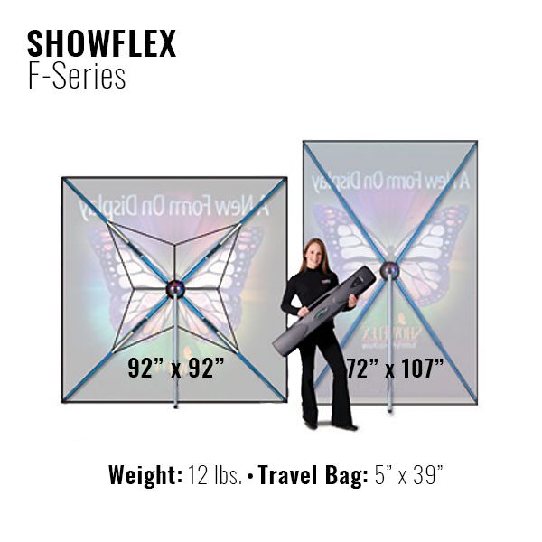 Showflex Freestanding Display F Series Different Sizes Banner Stand Tension Fabric Displays