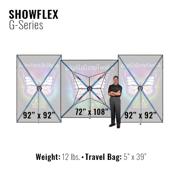 Showflex Freestanding Displays G Series Different Sizes Banner Stand Tension Fabric Displays