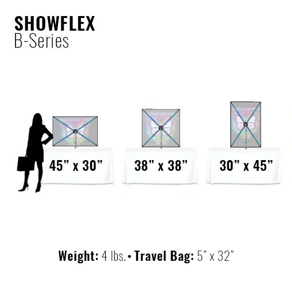 Showflex Tabletop Displays B Series Different Sizes Banner Stand Tension Fabric Displays