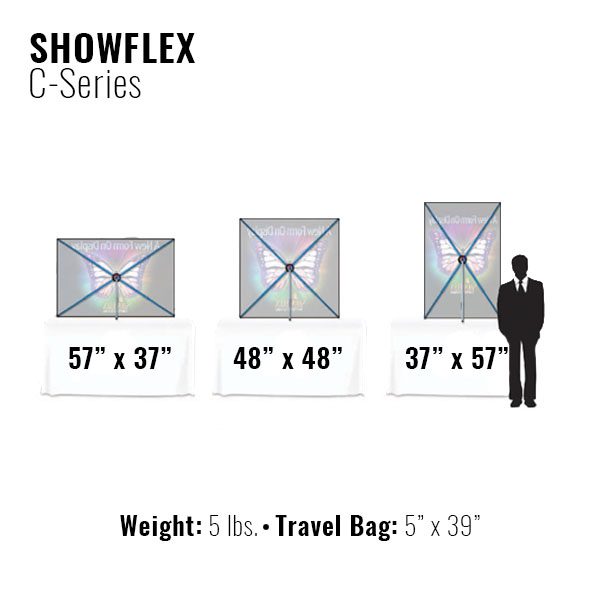 Showflex Tabletop Displays C Series Different Sizes Banner Stand Tension Fabric Displays