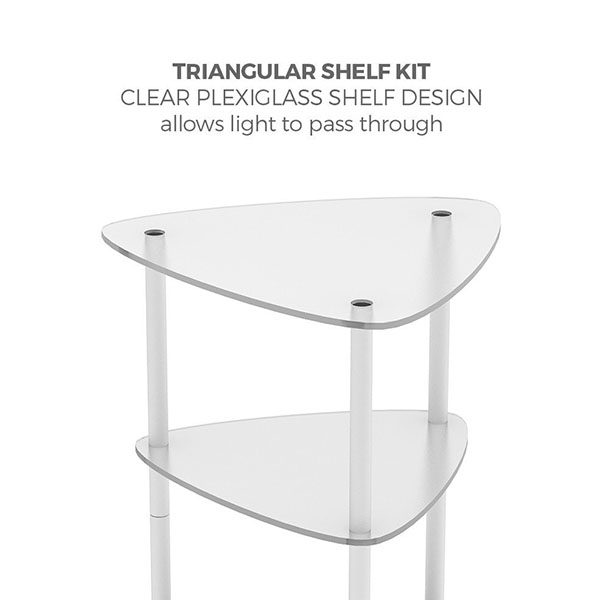 Brandcusi Triangular Tower Merchandiser Display Plexiglass Shelves