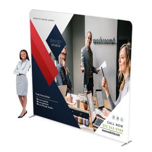 10ft Waveline XL Media Panel Tension Fabric Display With Full Color Graphics