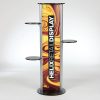 Circle Helix Retail Display With Black Laminate Shelves And Full Color Graphics