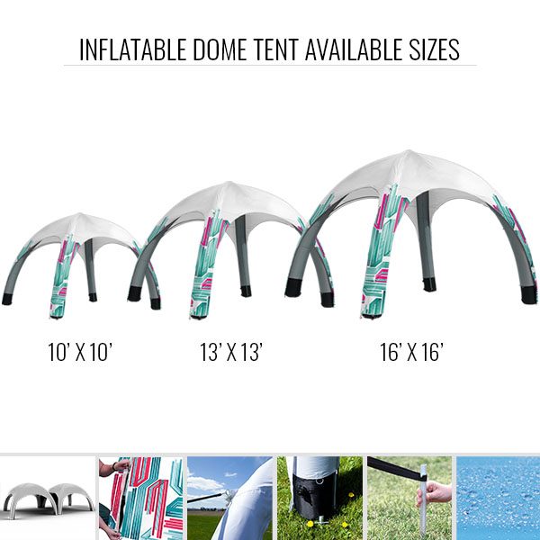 Inflatable Dome Tent Available Sizes