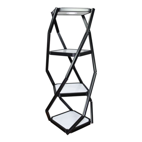 Twist Portable Display Cabinet With Lights - 3 Shelves