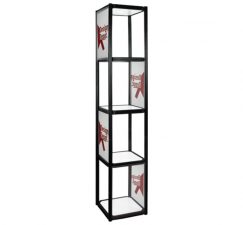Twist Portable Display Cabinet With Lights - 4 Shelves