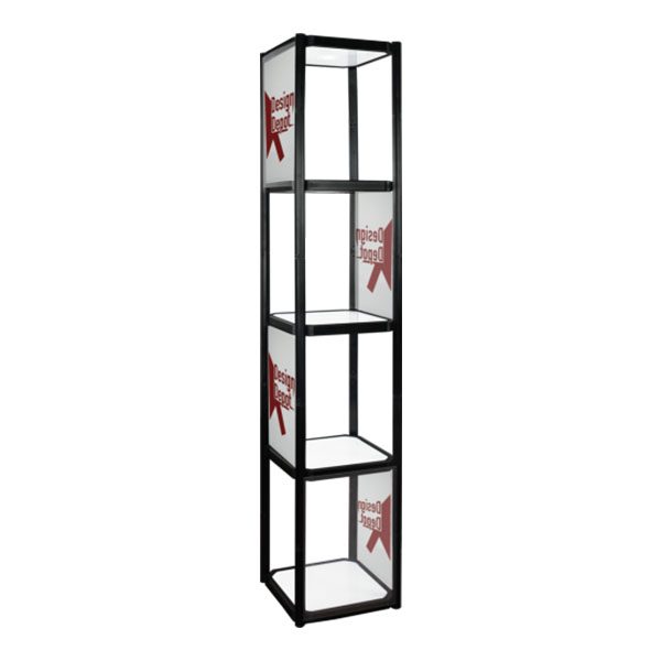 Twist Portable Display Cabinet With Lights - 4 Shelves