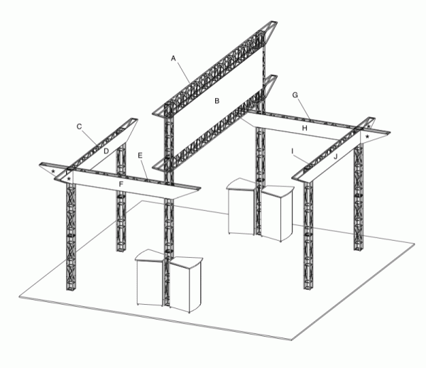 Covina EZ-6 20′ x 20′ Display Truss Kit Graphic Only