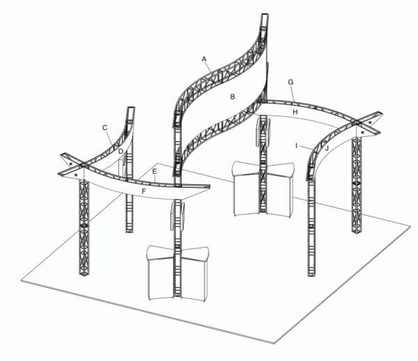 Palisades EZ-6 20′x20′ Booth Truss Kit Graphic Only