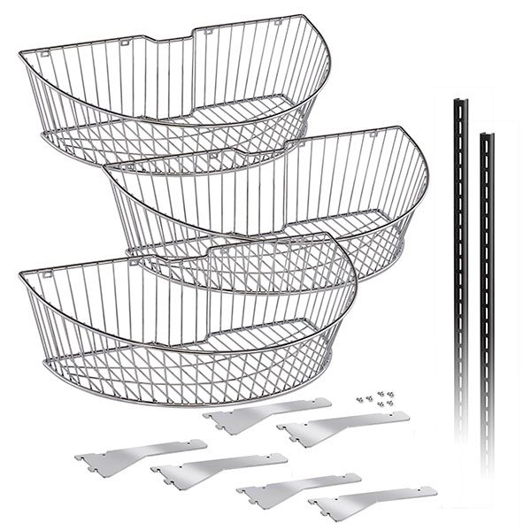 Wire Basket End Cap Display - 3 Basket Kit