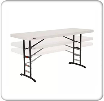 6ft Almond Commercial Adjustable Height Folding Table button