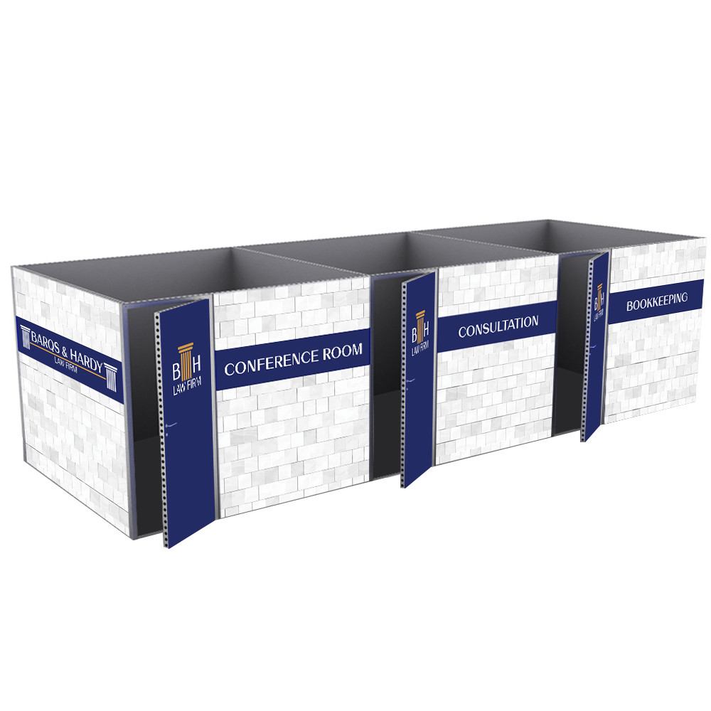 Modco Modular 16 Triple Portable Conference Room with Graphics