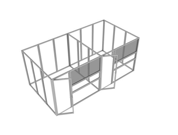 Frame for Modco 17 Double Exhibit Conference Room with locking doors and full graphics